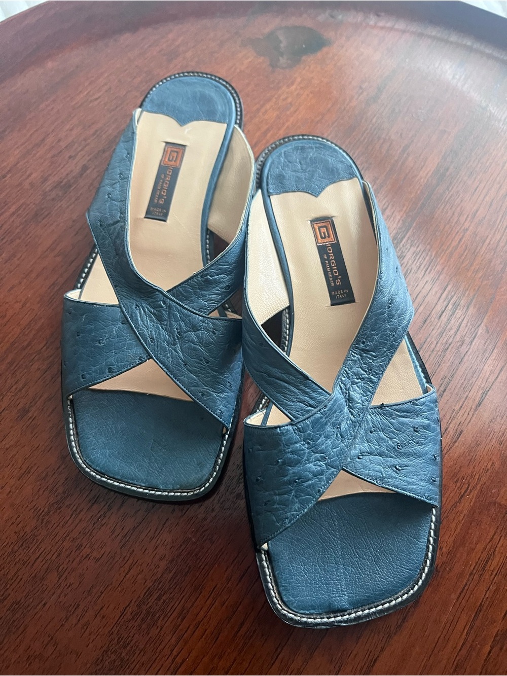 Giorgio's of Palm Beach Real Ostrich Leather Sandals - Women